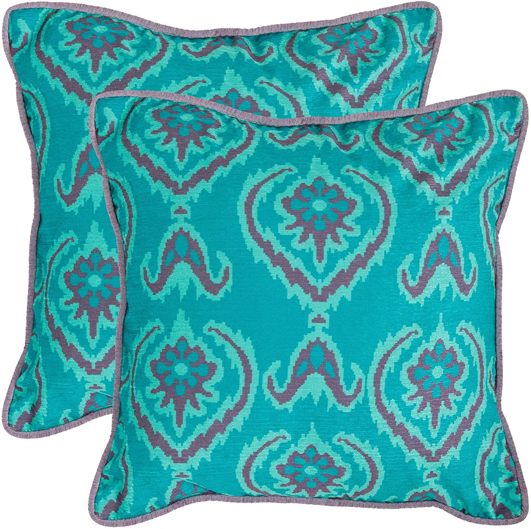 20 inch Aqua Blue Decorative Pillows (Set 2) Motif Modern