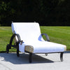 Turkish Cotton Chaise Lounge Chair Towel Cover Pockets White Solid Color