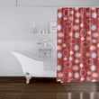Unknown1 Soft Doilies Red Shower Curtain Red Geometric Modern Contemporary Polyester