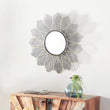 Unknown1 Black Gold Floral Accent Wall Mirror 29" 29 X 3 29round Modern Contemporary