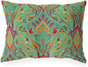 UKN Aqua Lumbar Pillow Blue Geometric Global Polyester Single Removable Cover