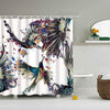 MISC Waterproof Bird Pattern Bathroom Shower Curtain 12 Hooks Blue Graphic Casual Polyester
