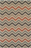 Designer Chevron Indoor/Outdoor Area Rug Collection (5' X 8') Ivory 5' 8' Modern Contemporary Patterned Rectangle Polypropylene Contains Latex