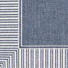 UKN Border Indoor/Outdoor Area Rug 3'7" X 5'7" Blue White Transitional Rectangle Olefin Latex Free Pet Friendly Stain Resistant