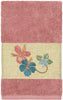 Turkish Cotton Floral Vine Embroidered Tea Rose Hand Towel Pink Terry Cloth