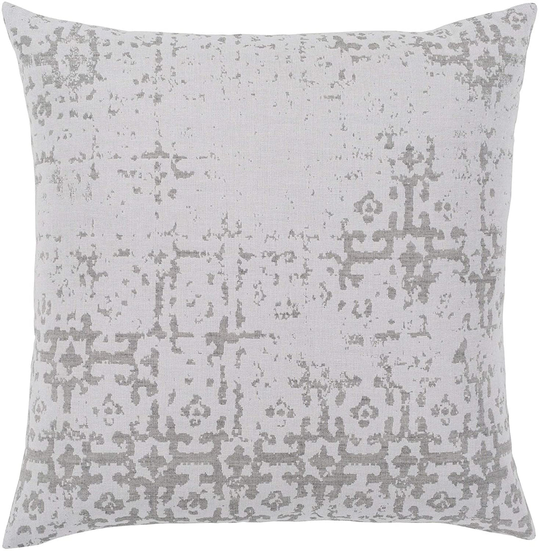 Leopold White Grey Feather Down Throw Pillow (18" X 18")