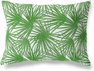 MISC Palm Green White Lumbar Pillow by Green Floral Nautical Coastal Polyester Single Removable Cover