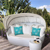 Floating Coral Aqua Indoor/Outdoor Pillow Sewn Closure Color Graphic Modern Contemporary Polyester Water Resistant