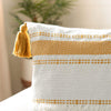 20" Pillow Beige Yellow Stripe Modern Contemporary Cotton Single