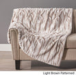 Faux Fur Throw Blanket by Brown Solid Color Glam Microfiber