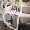 Unknown1 Holiday Grey 50 X 60 inch Throw Blanket Graphic Cabin Lodge Cotton