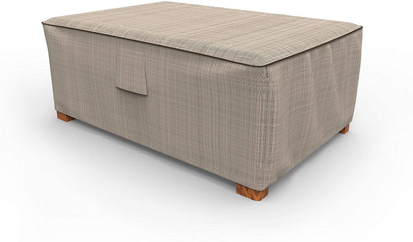Outdoor Patio Ottoman Cover Mojave Black Ivory Small 18