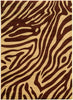 Zebra Brown/Tan Area Rug (5' X 7'3) 5' 7'3" Brown Animal Modern Contemporary Polypropylene Synthetic Contains Latex
