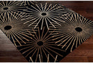 Hand Tufted Brown Contemporary Wool Abstract Area Rug 4' Round Black Grey Modern Contains Latex Handmade