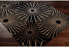 Hand Tufted Brown Contemporary Wool Abstract Area Rug 4' Round Black Grey Modern Contains Latex Handmade