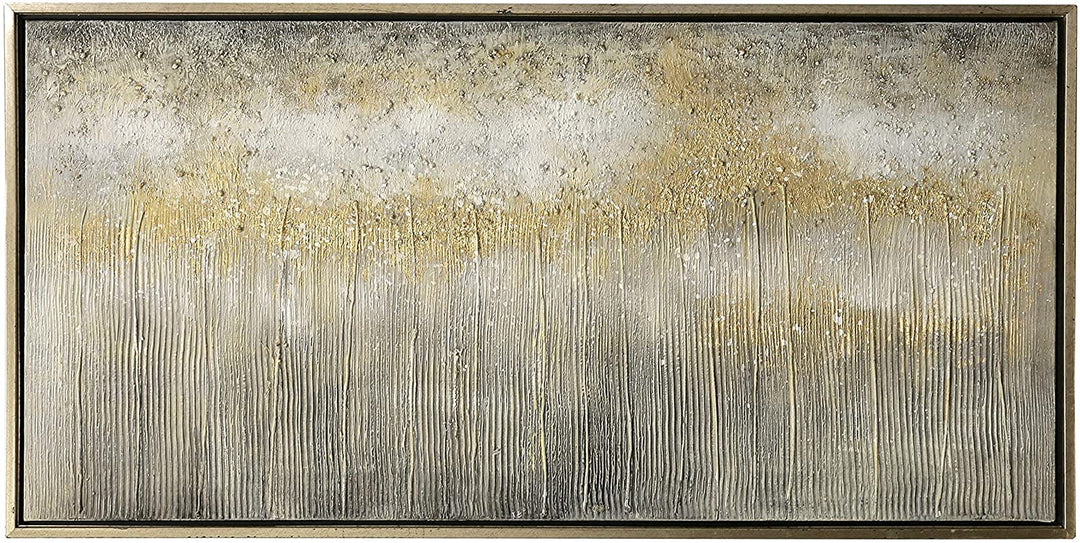 Hand Painted Gold/Grey Abstract Wall Art Gold Modern