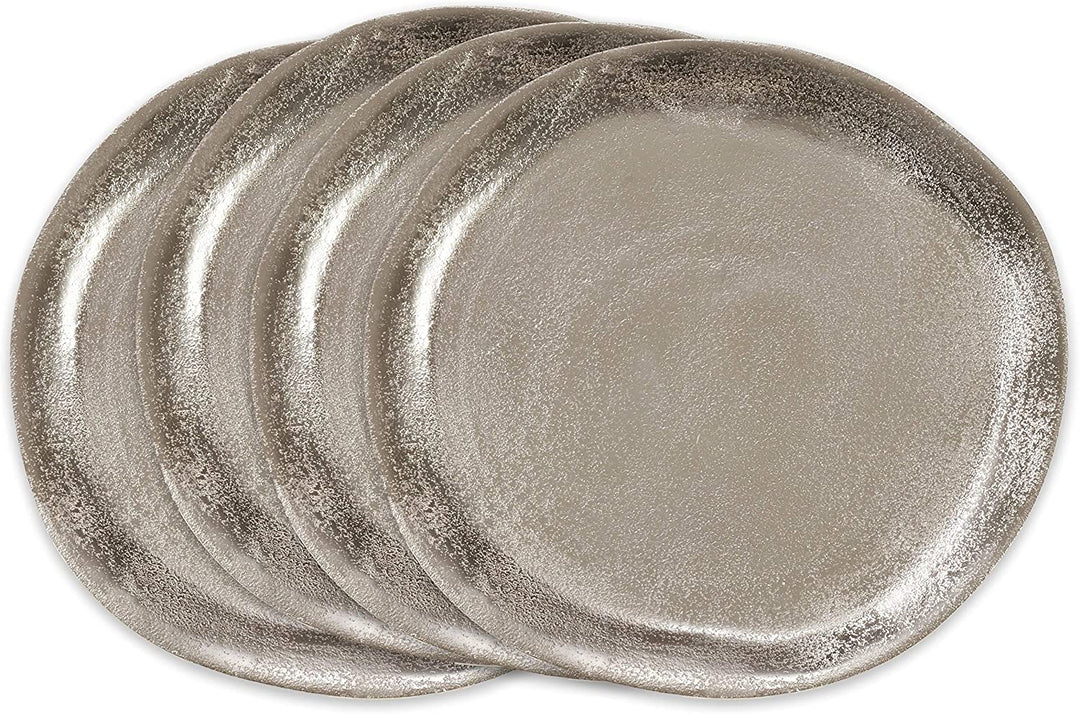 Aluminum Charger Plates (Set 4) Silver Round Metal