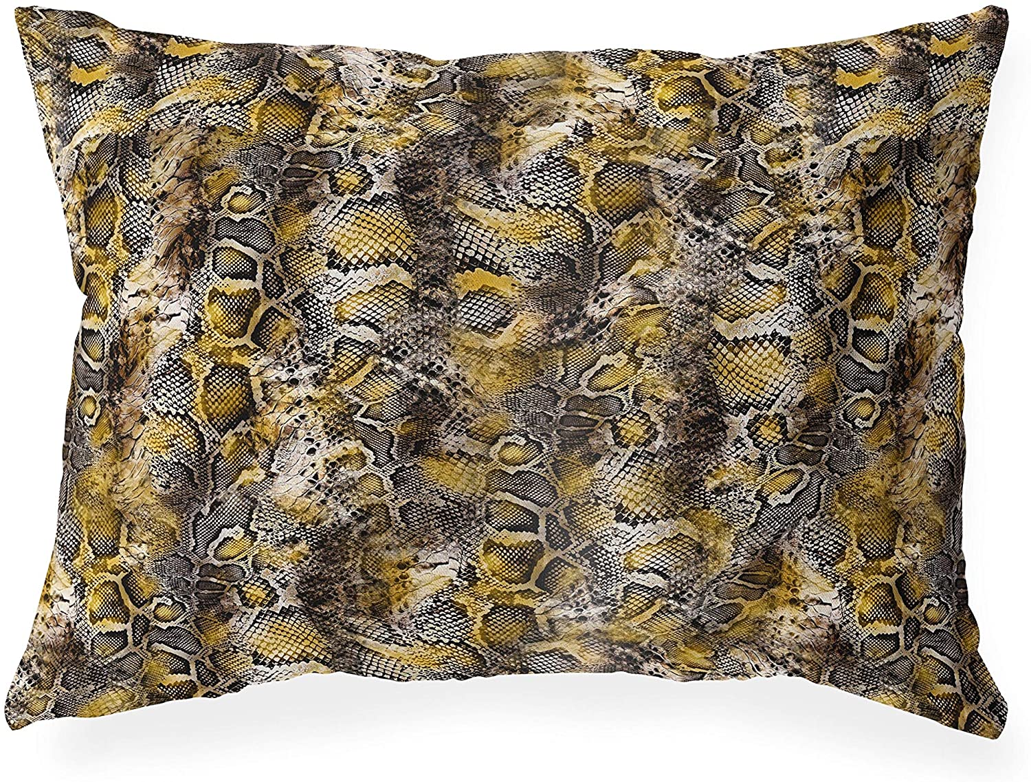Viper Yellow Indoor|Outdoor Lumbar Pillow by Designs 20x14 Yellow Animal Modern Contemporary Polyester Removable Cover