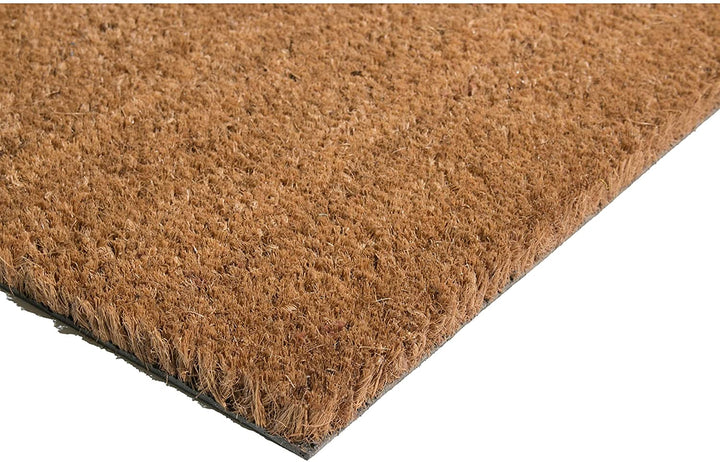 Decor 17mm Thick Solid Pattern Decorative Door Mat Brown Modern Contemporary Rectangle Coir