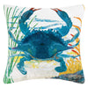 18 X 18 Inch Kids Blue White Sea Crab Indoor Outdoor Throw Pillow Animal Printed Sofa Cushion Graphic Nautical Coastal Tropical Nature Themed Sea UV