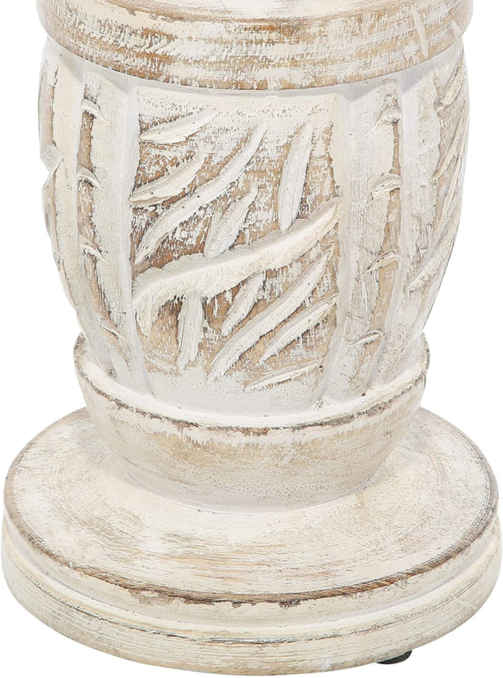 Faded Farmhouse Wooden Candle Holder Set 3 6" 8" 10" 4 X 10 Cream Wood - Diamond Home USA