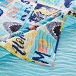 MISC Wave Rider Quilted Throw Blanket Blue Graphic Novelty Casual Nautical Coastal Microfiber