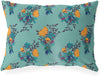 Flora Indoor|Outdoor Lumbar Pillow 20x14 Blue Floral Modern Contemporary Polyester Removable Cover