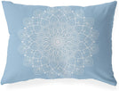 UKN Boho Mandala Baby Blue Lumbar Pillow Blue Geometric Bohemian Eclectic Polyester Single Removable Cover