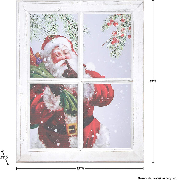 15x19 Acrylic Santa Window Color Wood - Diamond Home USA