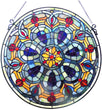 Tiffany Victorian Window Panel Color Glass Metal Includes Hardware