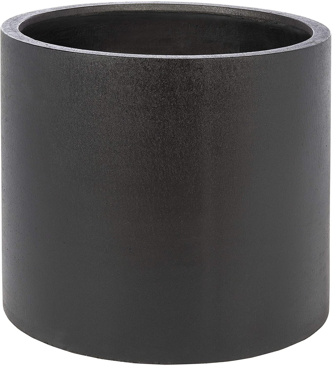 Outdoor Black Planter 21 6" W X L 19 2" H Modern Contemporary Round Concrete - Diamond Home USA