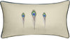 MISC Ribbon Peacock Decorative Lumbar Pillow Beige Bird Country Polyester
