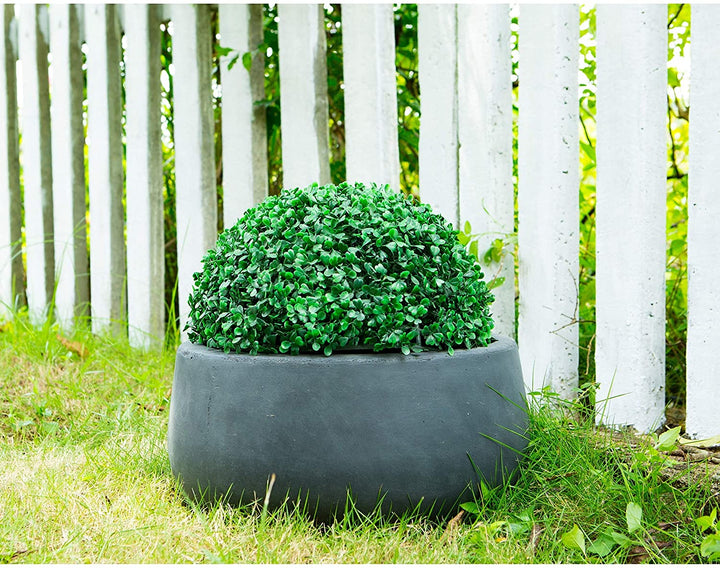 Lightweight Concrete Modern Low Bowl Cement Planter Large 19 7'x19 7'x9 8' Grey Round