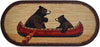 MISC Bear Canoe Accent Rug 20"x44" Oval 1'8" X 3'8" Brown Nature Lodge Nylon Latex Free