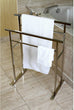 European Pedestal Brushed Nickel Bath Towel Rack Grey Metal Finish