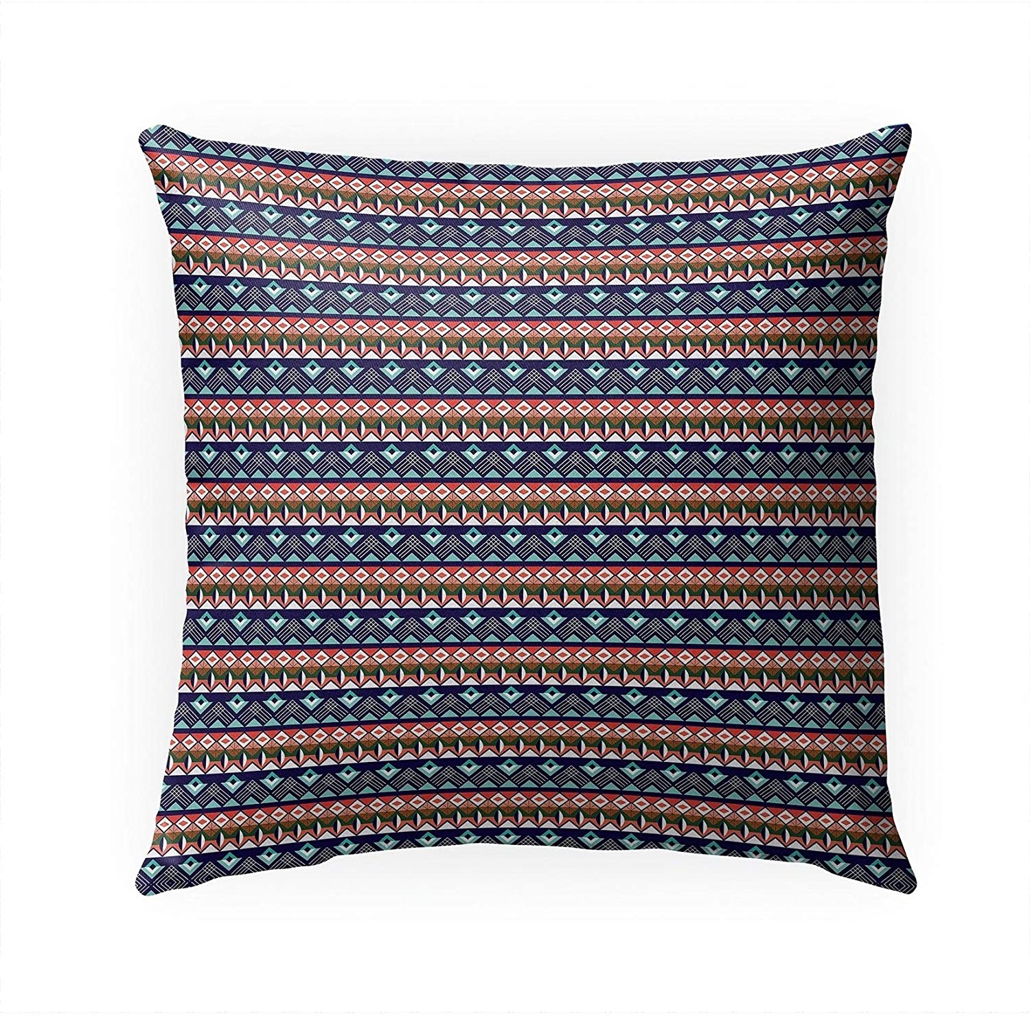MISC Africa Lines Indoor|Outdoor Pillow by Chi Hey Lee 18x18 Red Geometric Bohemian Eclectic Polyester Removable Cover