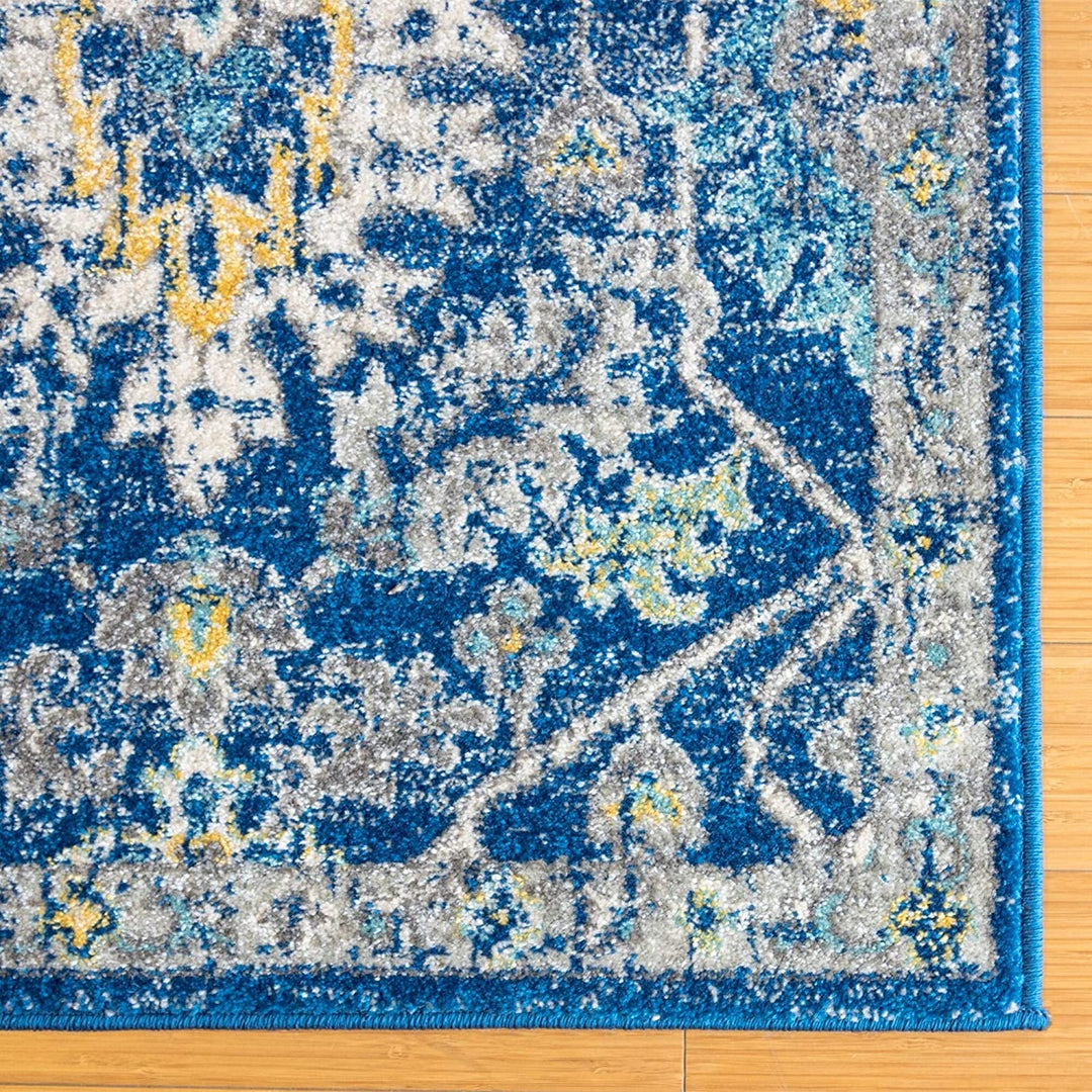 MISC Blue Area Rug (5'3" X 7') Gertmenian 5' 7' Oriental Patterned Polypropylene Latex Free