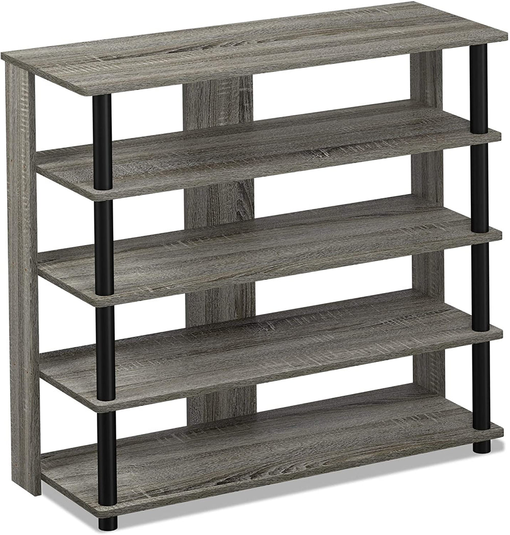 5 Tier Wide Shoe Rack Espresso Assembly Required 4 Brown Grey Modern Contemporary Wood Includes Hardware