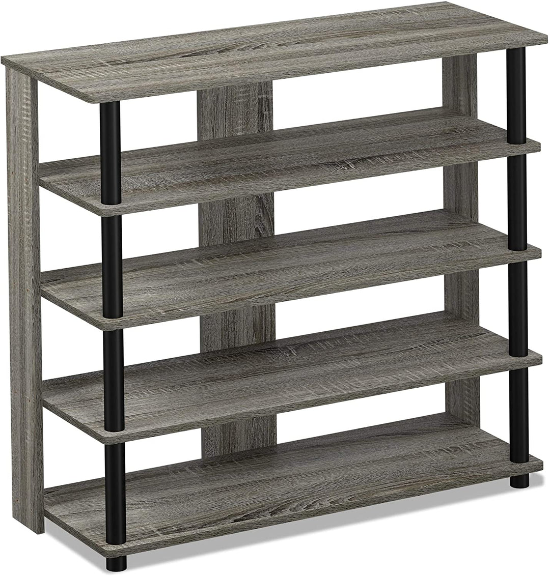 5 Tier Wide Shoe Rack Espresso Assembly Required 4 Brown Grey Modern Contemporary Wood Includes Hardware