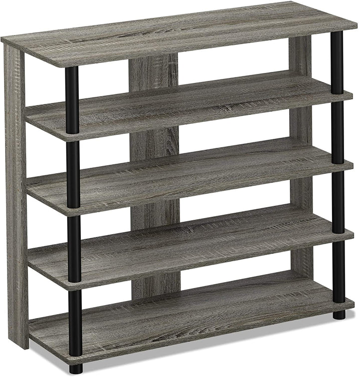 5 Tier Wide Shoe Rack Espresso Assembly Required 4 Brown Grey Modern Contemporary Wood Includes Hardware