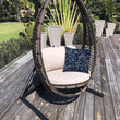 Navy Indoor/Outdoor Pillow Sewn Closure Color Tropical Modern Contemporary Polyester Water Resistant