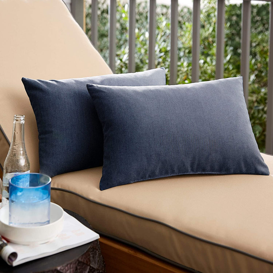 Indigo Indoor/Outdoor Knife Edge Pillow (Set 2) 13 X 20 Blue