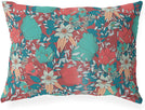 Indoor|Outdoor Lumbar Pillow 20x14 Red Floral Modern Contemporary Polyester Removable Cover