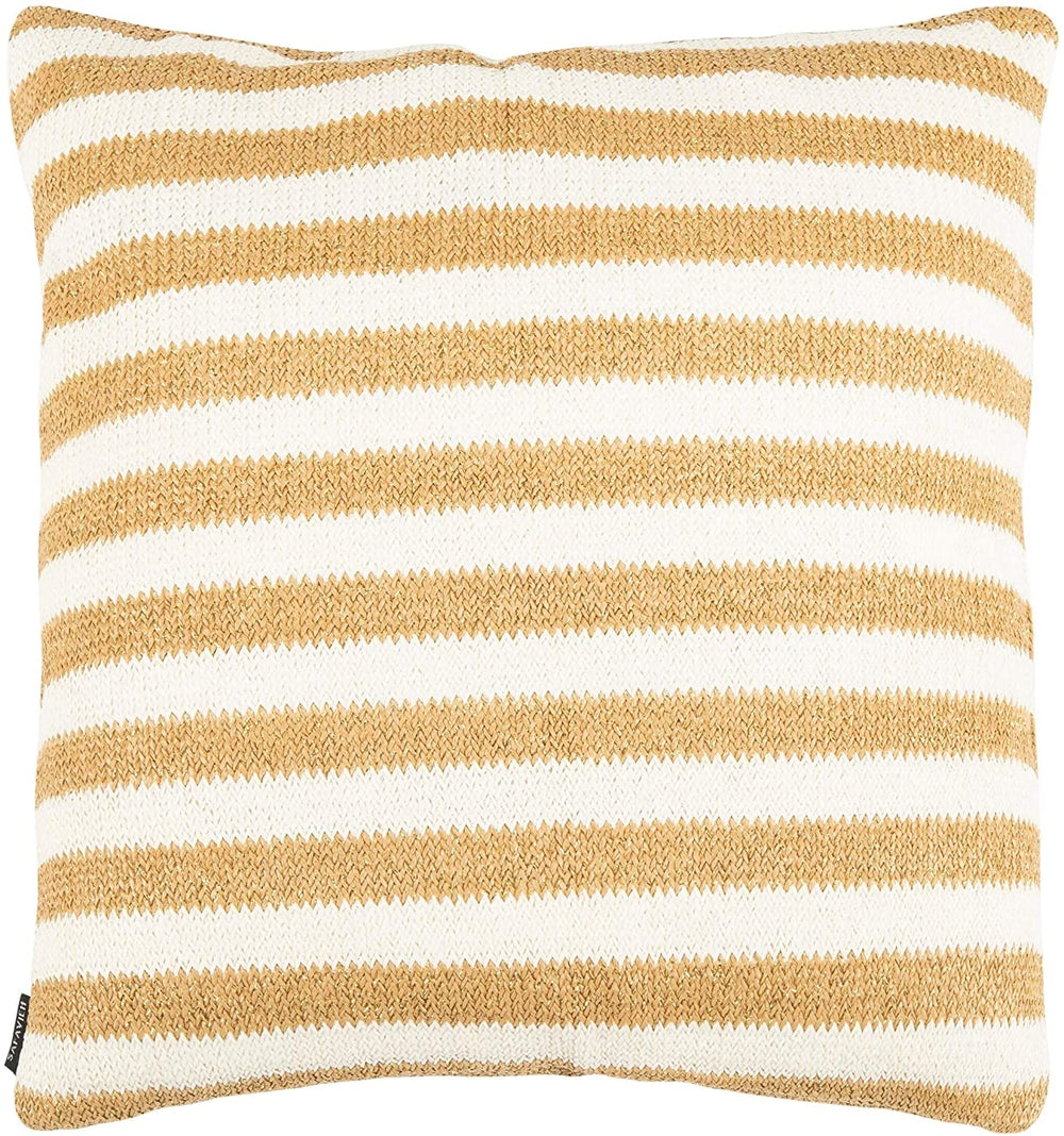 20" Pillow Gold White Stripe Modern Contemporary Polyester Single - Diamond Home USA