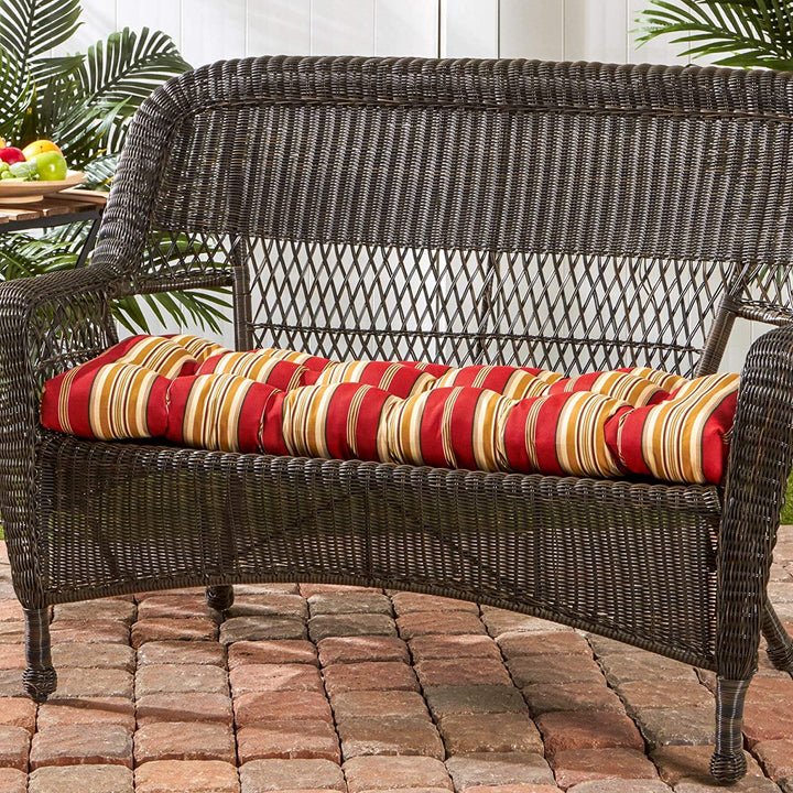 44 inch Outdoor Stripe Swing/Bench Cushion Red an Striped