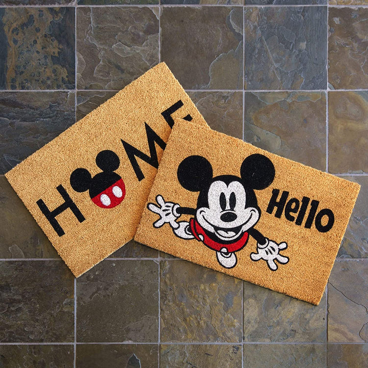 Mickey Coir Home/Hello Pack Area Rug (1'16" X '8") 1'6"