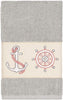 Unknown1 Turkish Cotton Nautical Embroidered Light Grey 3 Piece Towel Set Cloth
