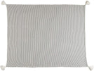 MISC Black Ivory Striped Tasseled Throw Blanket Off/White Casual Cottage Farmhouse Cotton Handmade