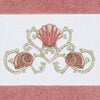 Turkish Cotton Shells Embroidered Tea Rose 2 Piece Towel Hand Set Pink Terry Cloth
