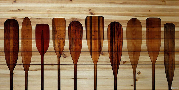 MISC Handmade Canoe Paddles Natural Pine Wood Brown Lake House